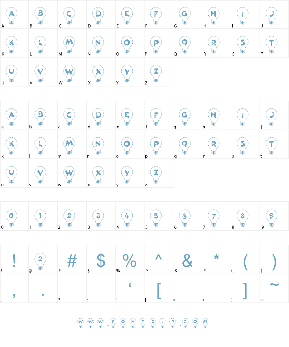 101! Bright Idea Font Character